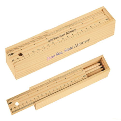 pencils in a box with ruler